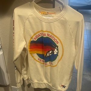 Aviator nation sweatshirt, vintage white